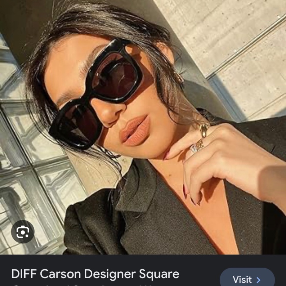 Polarized DIFF Carson black oversized sunglasses in GUC